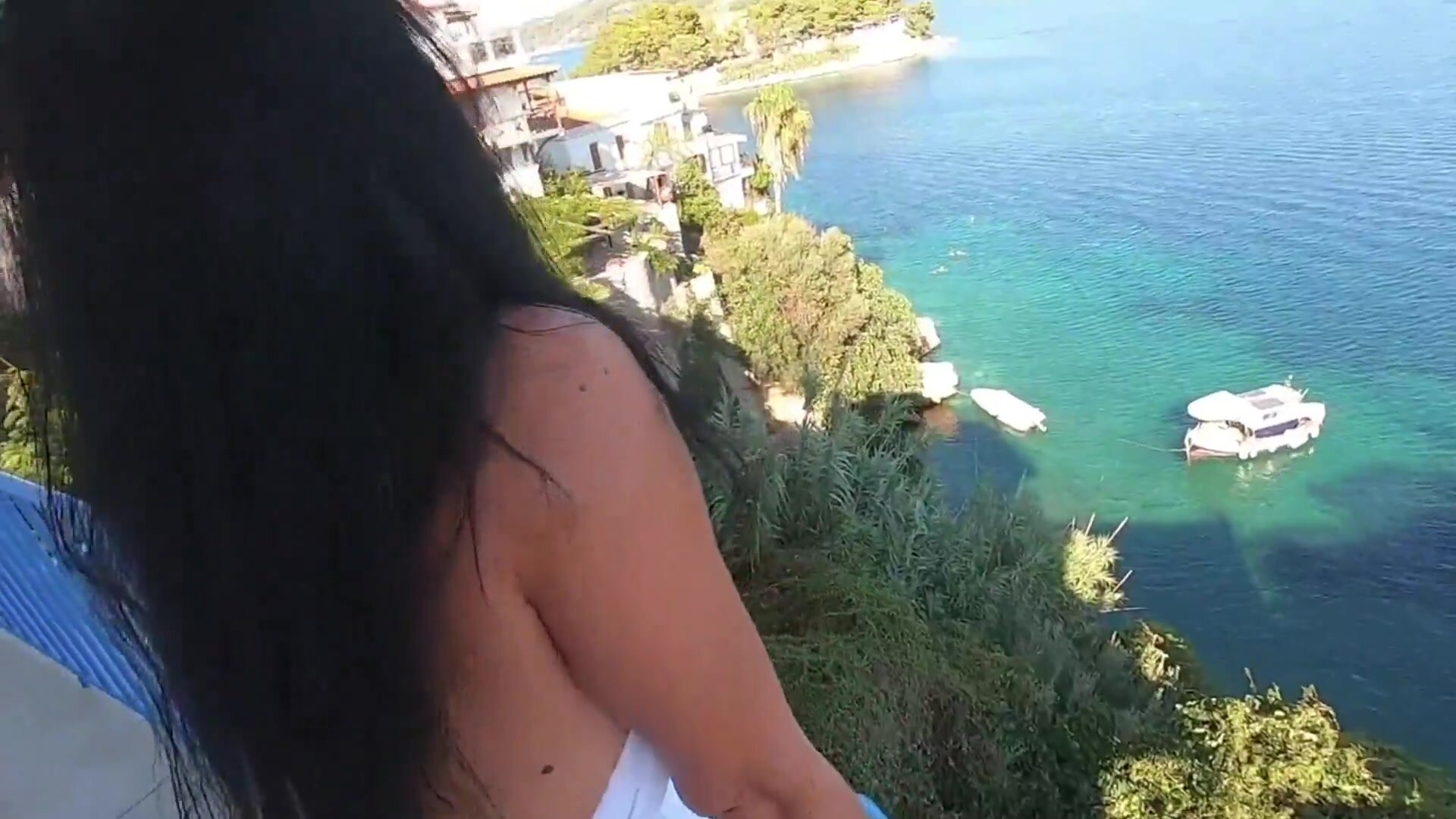 Esposa alemana sexo anal en el balcón en vacaciones